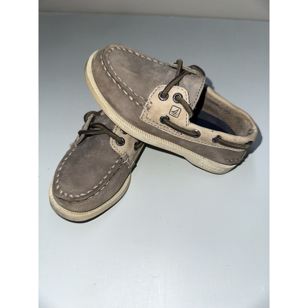 Sperry Top Sider Authentic Original Slip On Boat Shoe Leather Toddler 7.5m